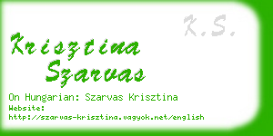 krisztina szarvas business card